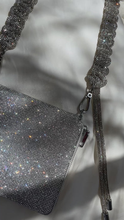 Bolso cadena tejida diamantes