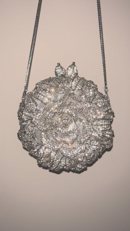 Bolso clutch rosa diamantes