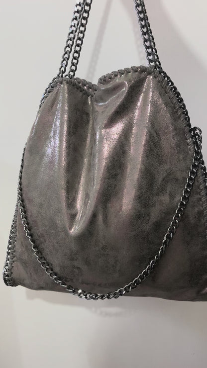 Bolso tote metálico diseño cadena