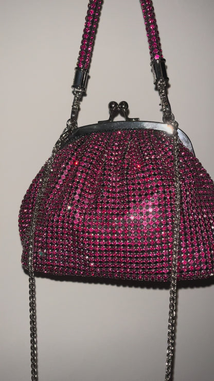 Bolso asa diamantes incrustados